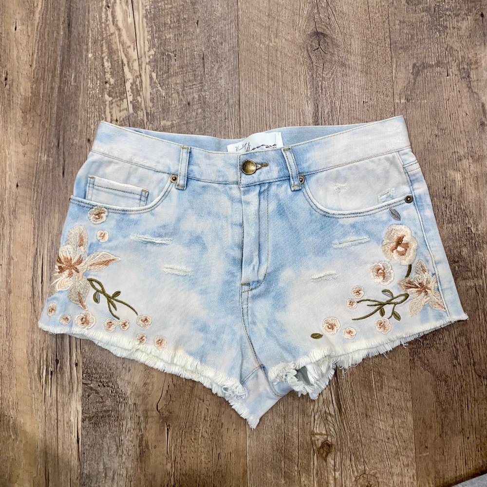 Embroidered Vintage Jean Shorts